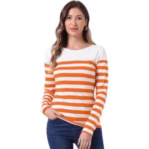 imageAllegra K womens CasualWhite Orange