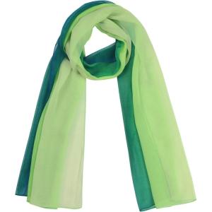 imageuxcell Long Chiffon Lightweight Sheer Wedding Scarf Silky Gradient Color Party Shawl Spring Summer Beach Wrap for WomenDark Light Green