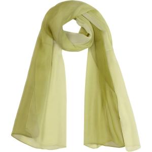 imageuxcell Long Chiffon Lightweight Sheer Wedding Scarf Silky Gradient Color Party Shawl Spring Summer Beach Wrap for WomenDark Light Olive Green