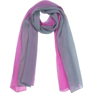 imageuxcell Long Chiffon Lightweight Sheer Wedding Scarf Silky Gradient Color Party Shawl Spring Summer Beach Wrap for WomenFuchsia Gray