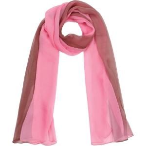 imageuxcell Long Chiffon Lightweight Sheer Wedding Scarf Silky Gradient Color Party Shawl Spring Summer Beach Wrap for WomenKhaki Rose Pink