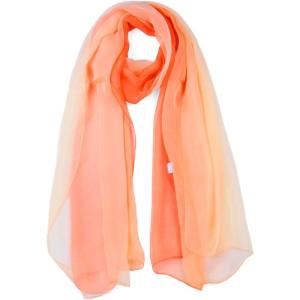 imageuxcell Long Chiffon Lightweight Sheer Wedding Scarf Silky Gradient Color Party Shawl Spring Summer Beach Wrap for WomenOrange