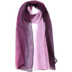 imageuxcell Long Chiffon Lightweight Sheer Wedding Scarf Silky Gradient Color Party Shawl Spring Summer Beach Wrap for WomenPurple