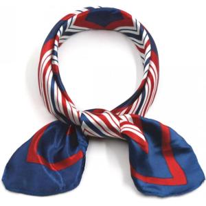 imageuxcell Women Small Square Scarf Scarves Leopard Printed Striped Polka Dots Pattern Kerchief NeckerchiefRed Blue Geometric