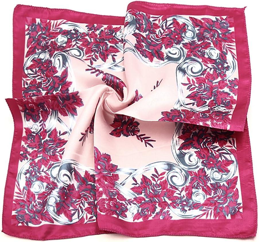imageuxcell Women Small Square Scarf Scarves Leopard Printed Striped Polka Dots Pattern Kerchief NeckerchiefPink Floral