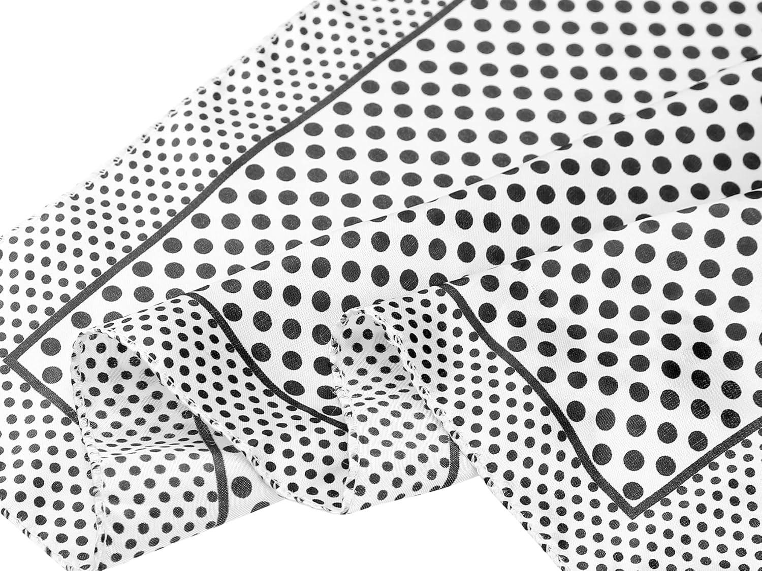 imageuxcell Women Small Square Scarf Scarves Leopard Printed Striped Polka Dots Pattern Kerchief NeckerchiefWhite Black Dots