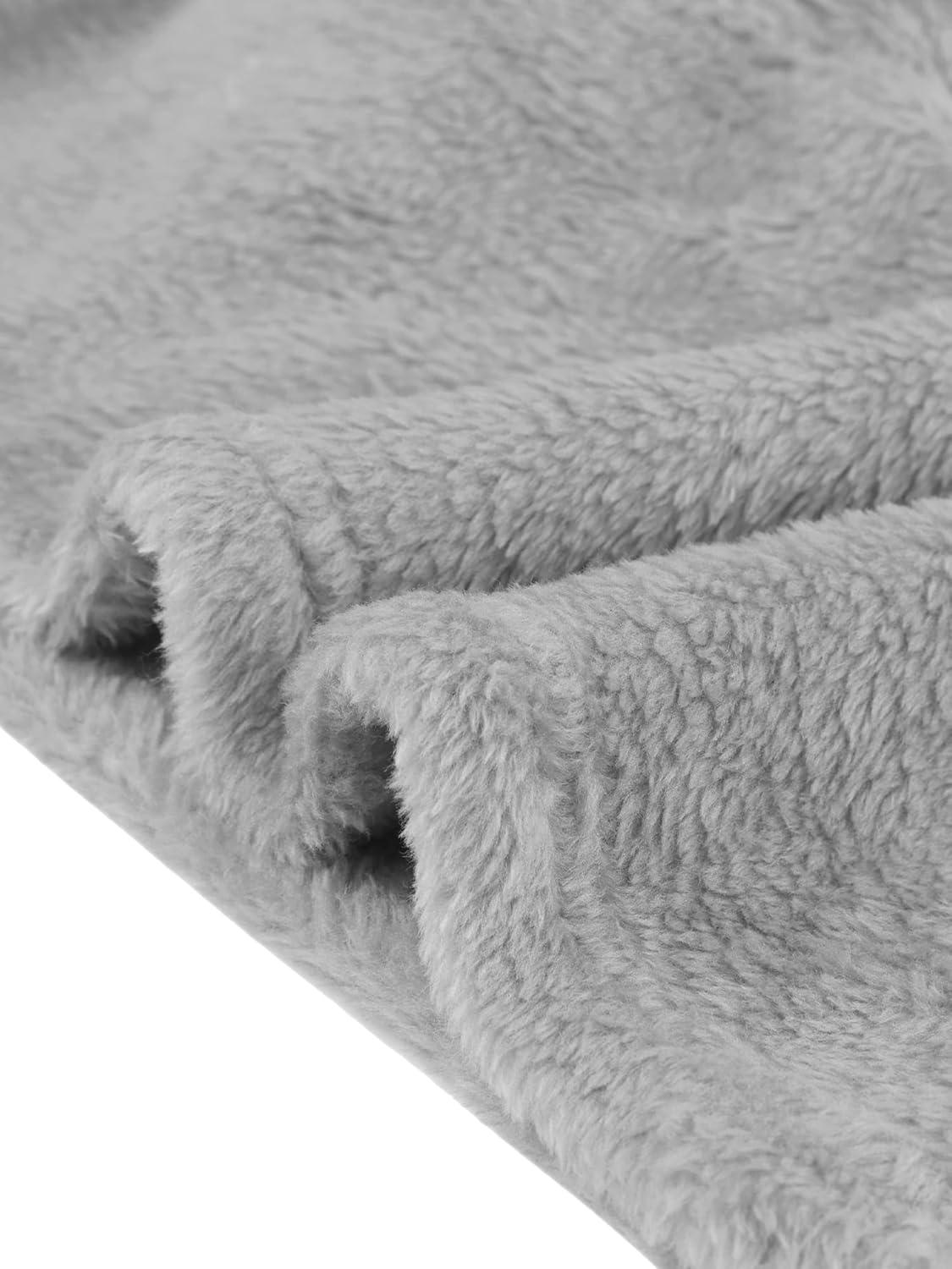 imageAllegra K Cropped Fleece Jacket for Womens Zip Up Faux Fur JacketGrey