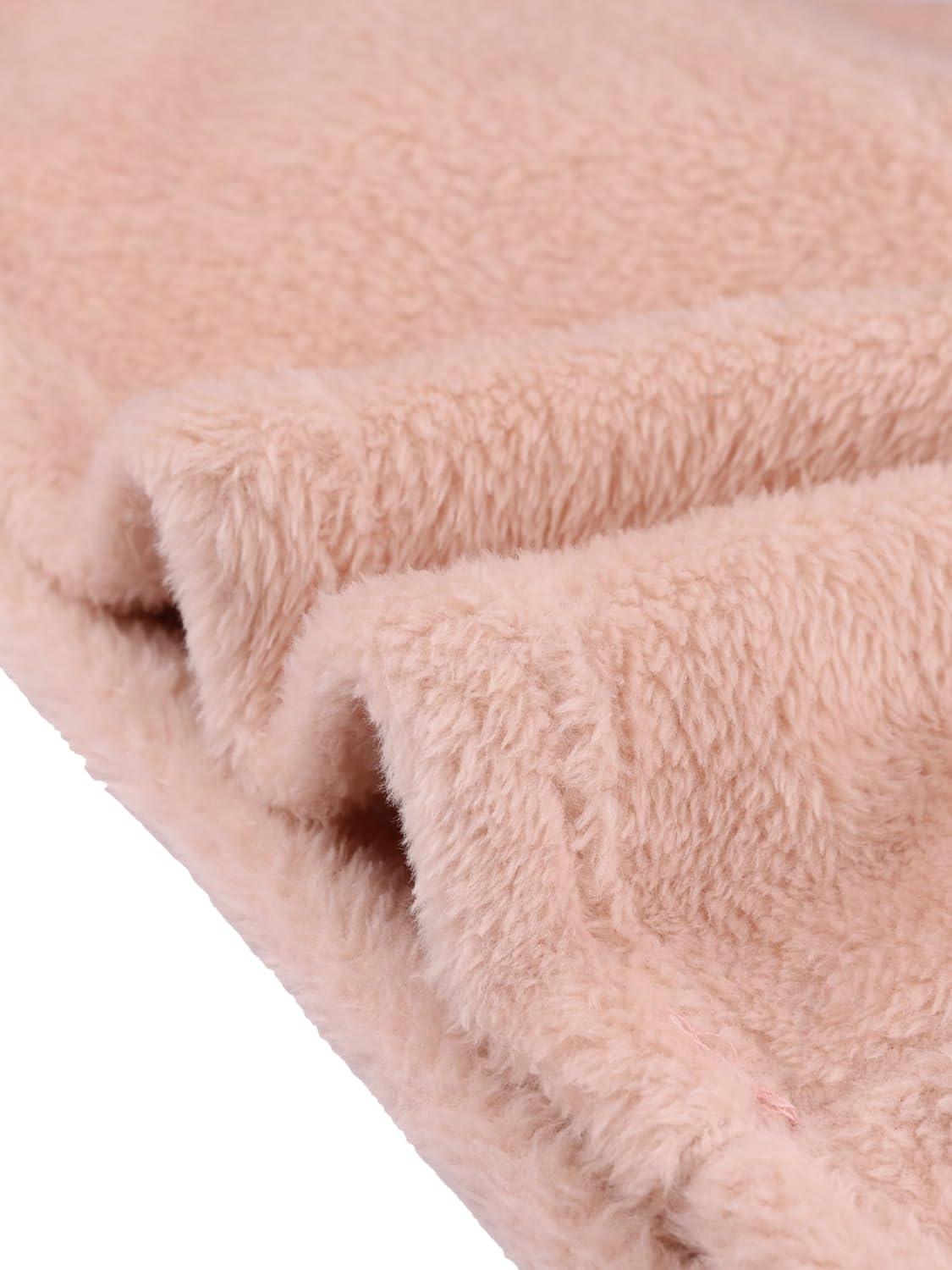 imageAllegra K Cropped Fleece Jacket for Womens Zip Up Faux Fur JacketPink