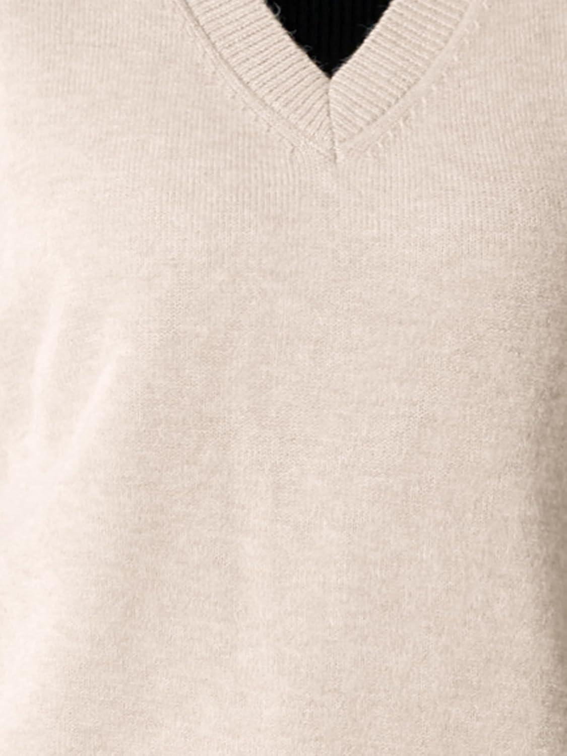 imageAllegra K Knit Sweater Vest for Womens Sleeveless Ribbed V Neck Pullover VestBeige