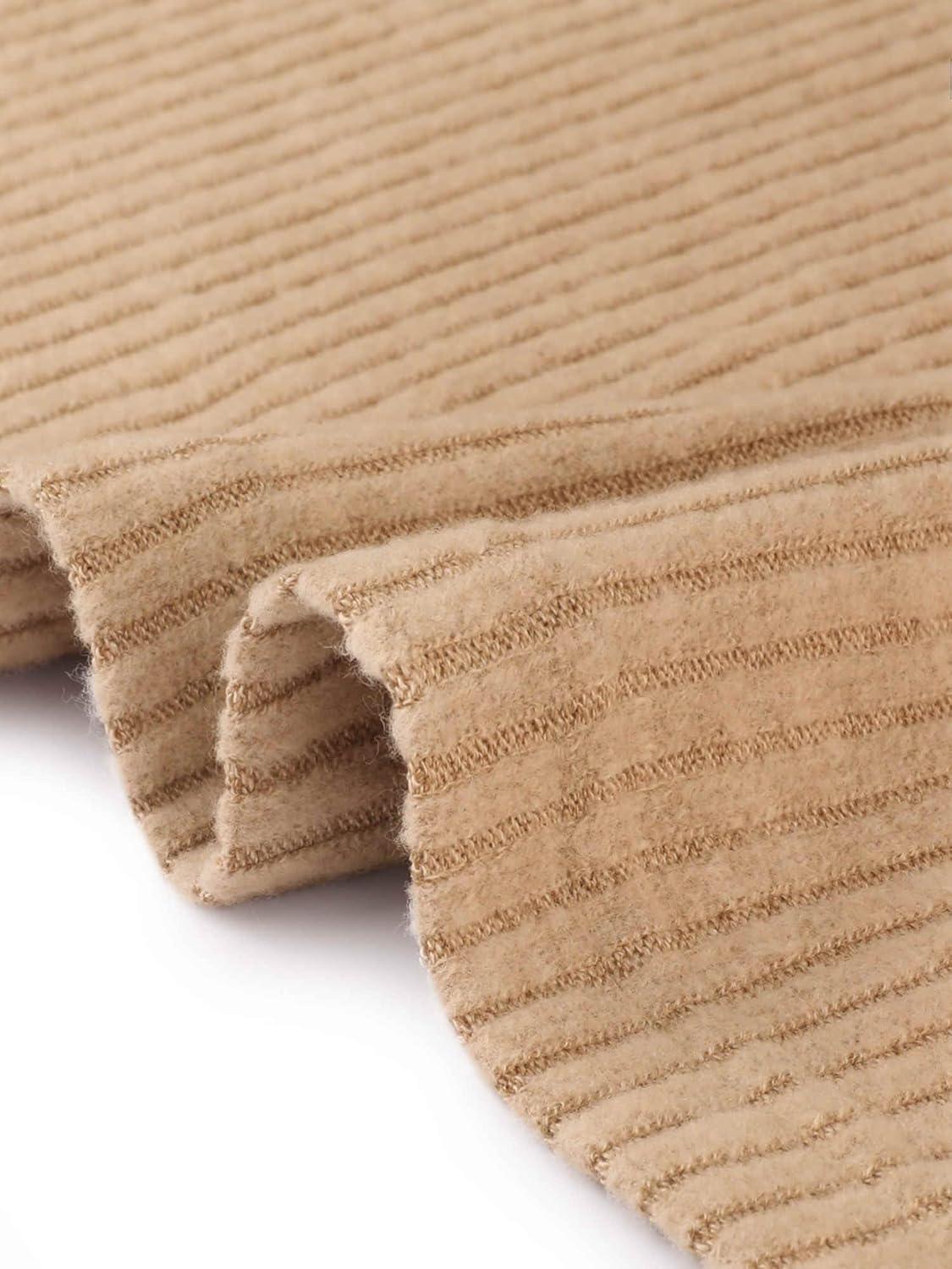 imageAllegra K Square Neck Sweaters for Womens Vintage Teacher Long Sleeve Pullover Ribbed Knit TopKhaki