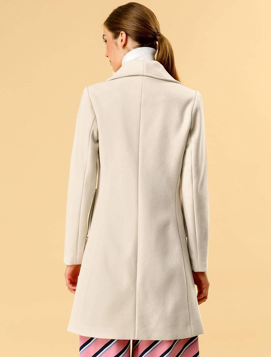imageAllegra K Womens 2025 Winter Wrap Coat Shawl Collar Belted Single Breasted OvercoatsBeige