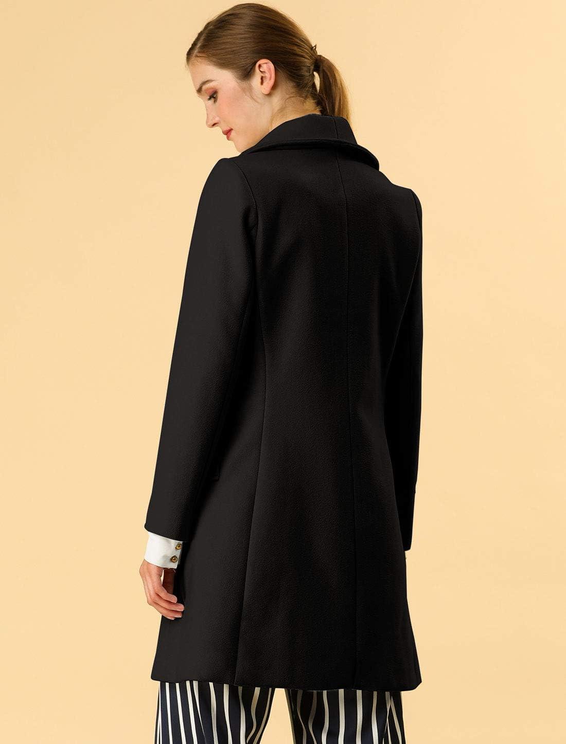 imageAllegra K Womens 2025 Winter Wrap Coat Shawl Collar Belted Single Breasted OvercoatsBlack