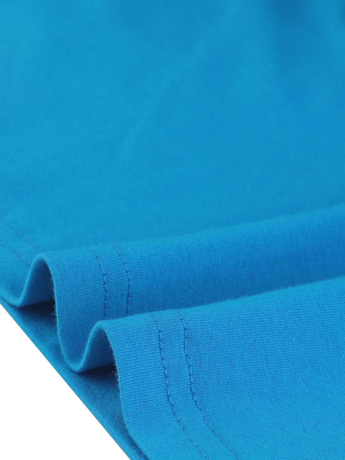 imageAllegra K Womens Casual Round Neck Elbow Sleeve t Shirts Slim Fit Blouses Tops FashionLake Blue