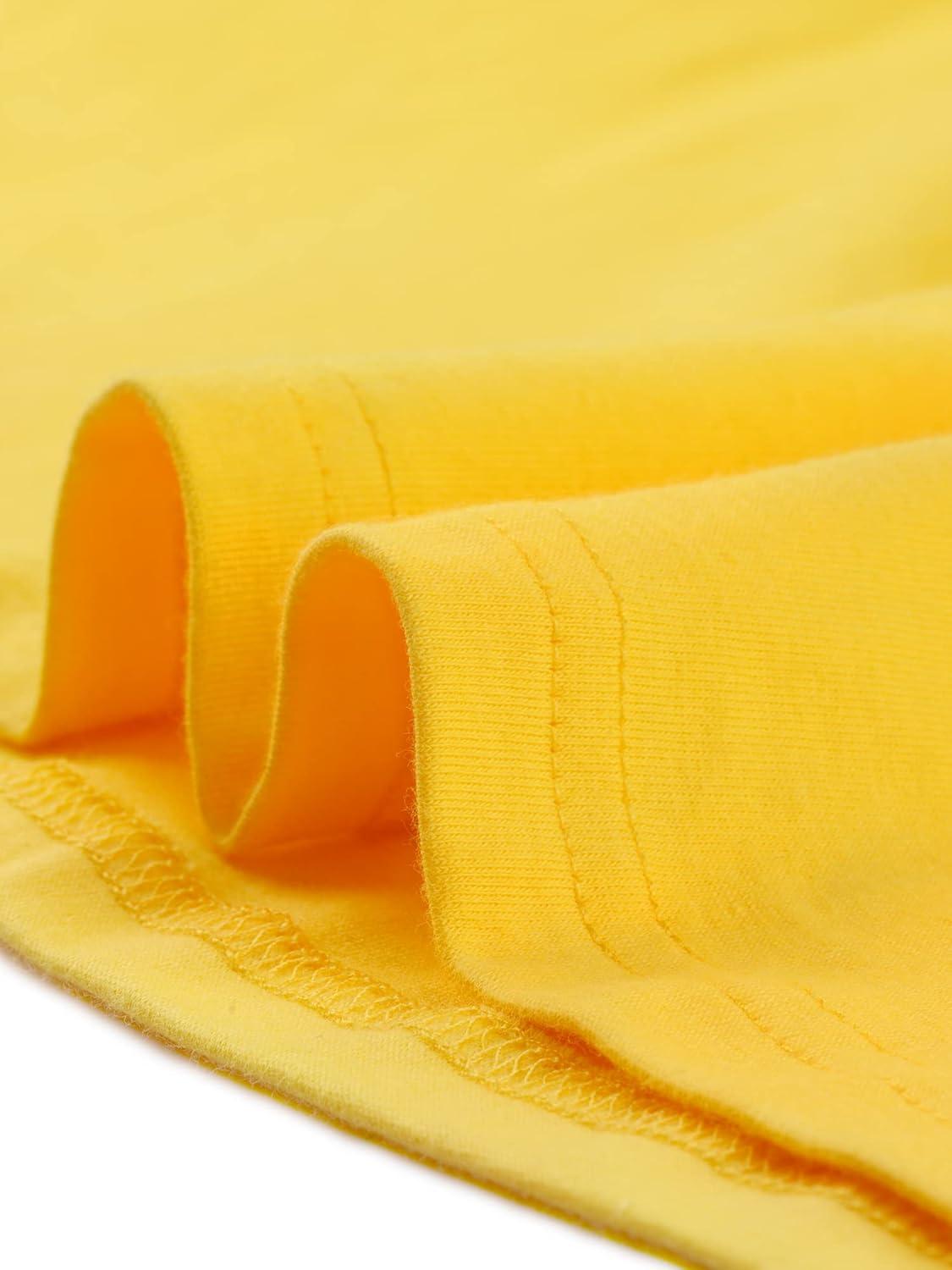 imageAllegra K Womens Casual Round Neck Elbow Sleeve t Shirts Slim Fit Blouses Tops FashionYellows