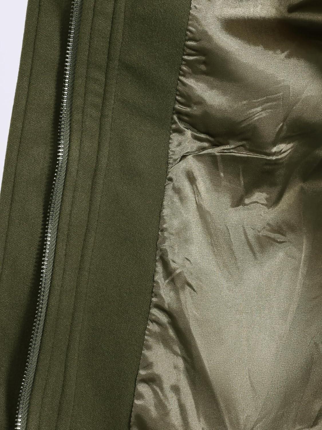imageAllegra K Womens Casual Winter Outwear Hooded Button Peacoat Toggle Duffle CoatArmy Green