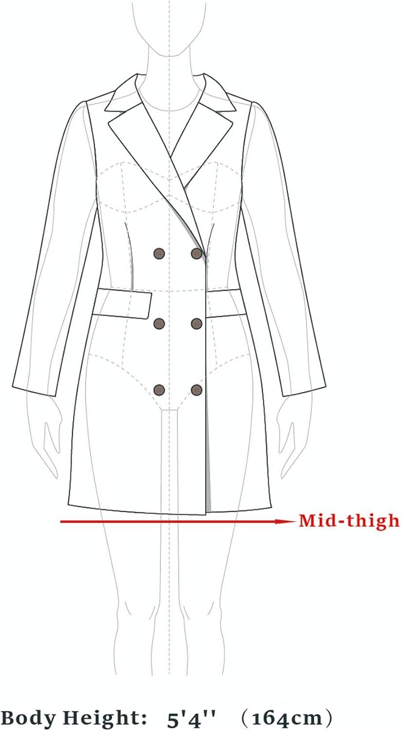 imageAllegra K Womens Classic Stand Collar Outwear Overcoat Long Sleeve Winter Belted Pea CoatBeige
