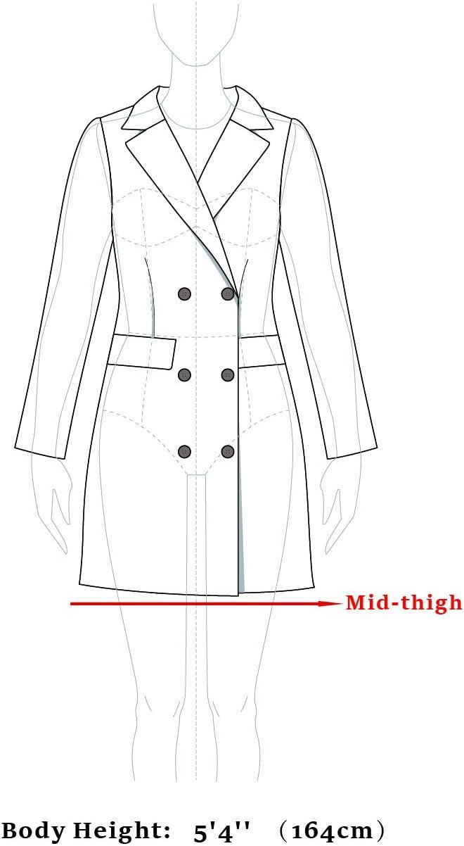 imageAllegra K Womens Classic Stand Collar Outwear Overcoat Long Sleeve Winter Belted Pea CoatPink
