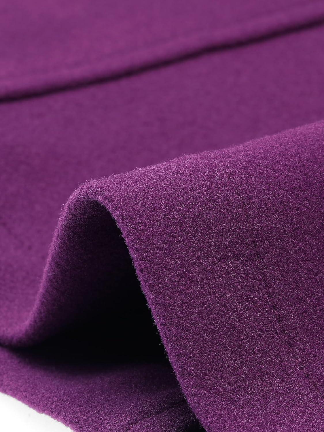 imageAllegra K Womens Elegant Overcoat Notched Shawl Collar Single Breasted Outerwear Winter Long CoatDark Purple