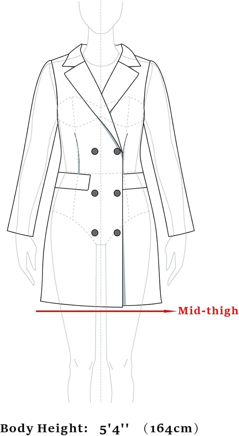 imageAllegra K Womens Notch Lapel Double Breasted Belted Mid Long Outwear Winter CoatDeep Brown