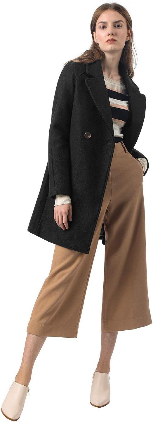 imageAllegra K Womens Notched Lapel Double Breasted Raglan Winter CoatsBlack