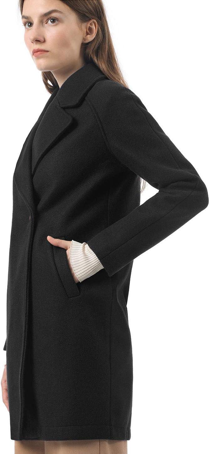 imageAllegra K Womens Notched Lapel Double Breasted Raglan Winter CoatsBlack