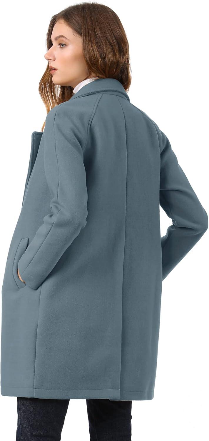 imageAllegra K Womens Notched Lapel Double Breasted Raglan Winter CoatsDusty Blue