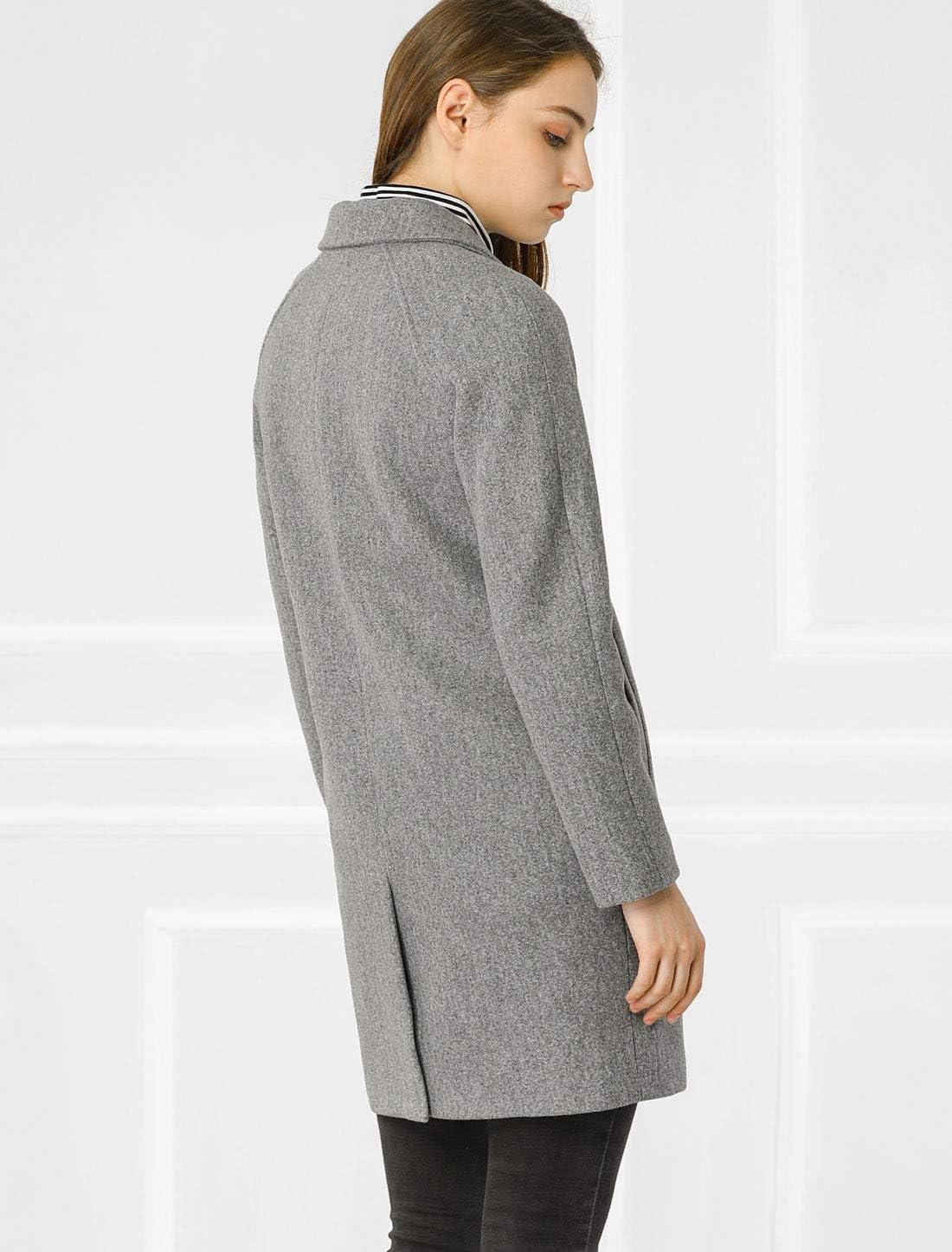 imageAllegra K Womens Notched Lapel Double Breasted Raglan Winter CoatsGrey
