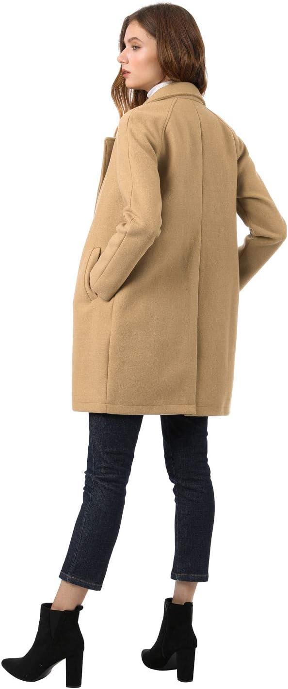 imageAllegra K Womens Notched Lapel Double Breasted Raglan Winter CoatsKhaki