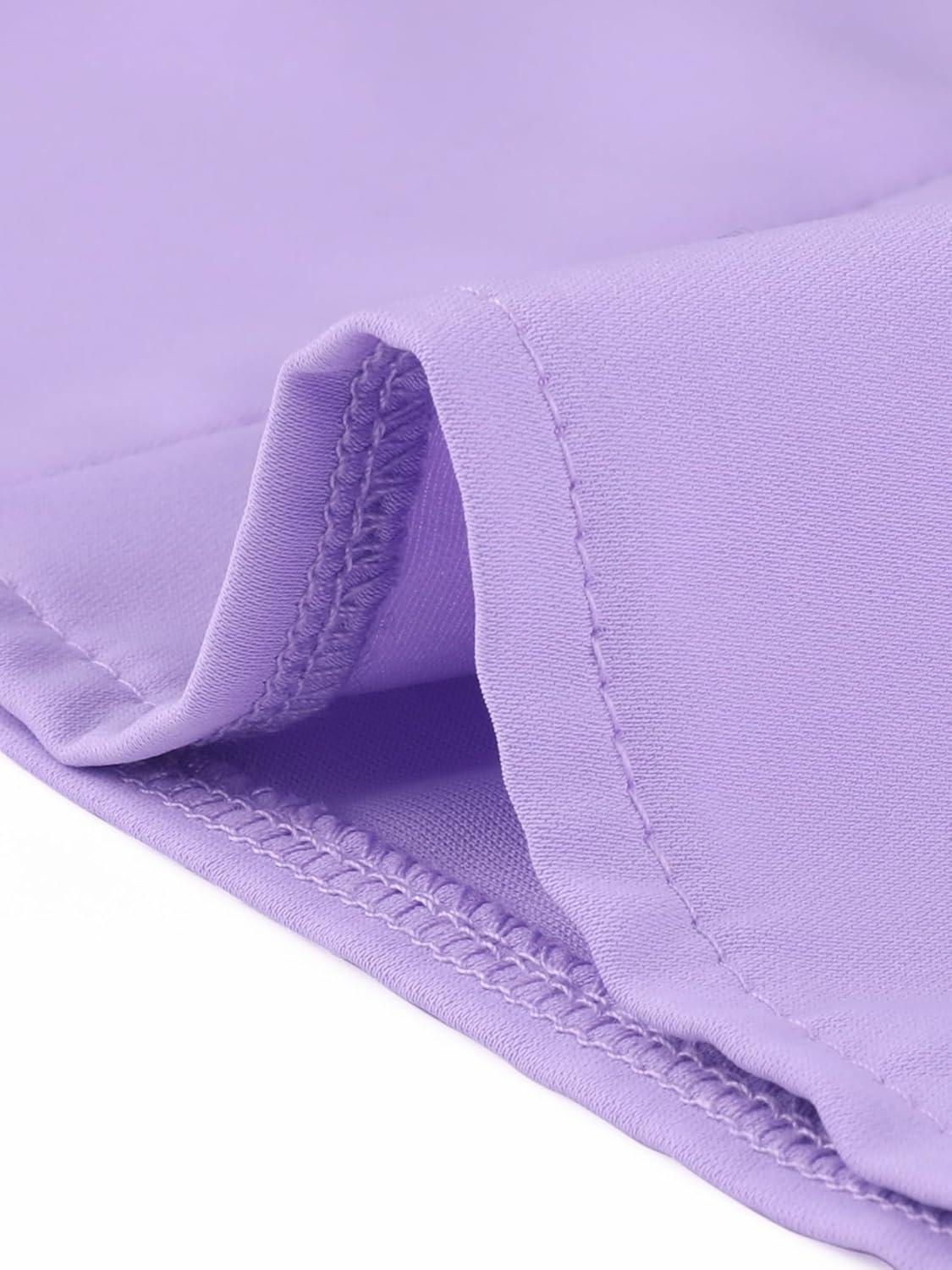 imageAllegra K Womens Ruffle Blouse for Business Work Elegant V Neck Long Sleeve Casual Dressy TopLight Purple