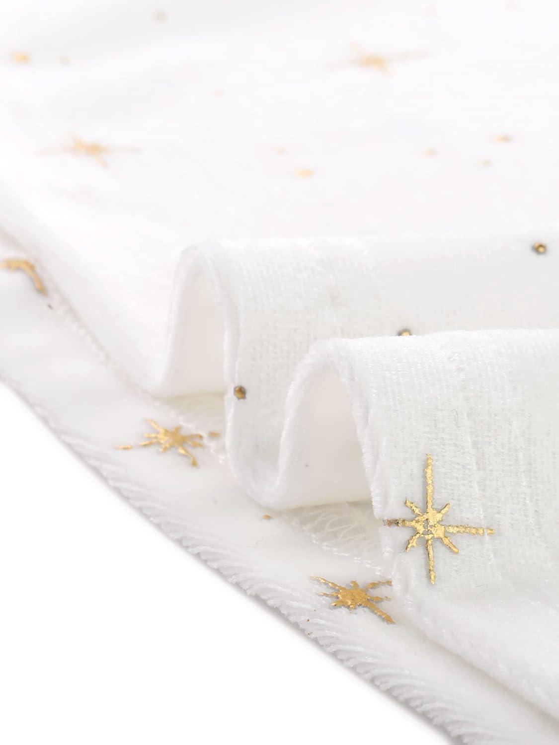 imageAllegra K Womens Sparkly Glitter Velvet Mesh Sheer Sleeve Star Metallic DressWhite