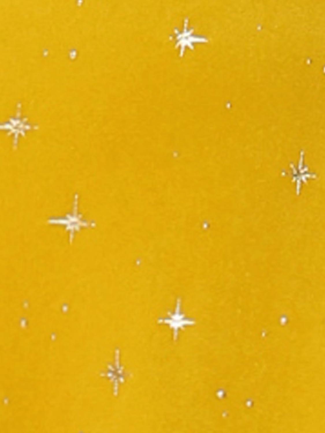 imageAllegra K Womens Sparkly Glitter Velvet Mesh Sheer Sleeve Star Metallic DressYellow