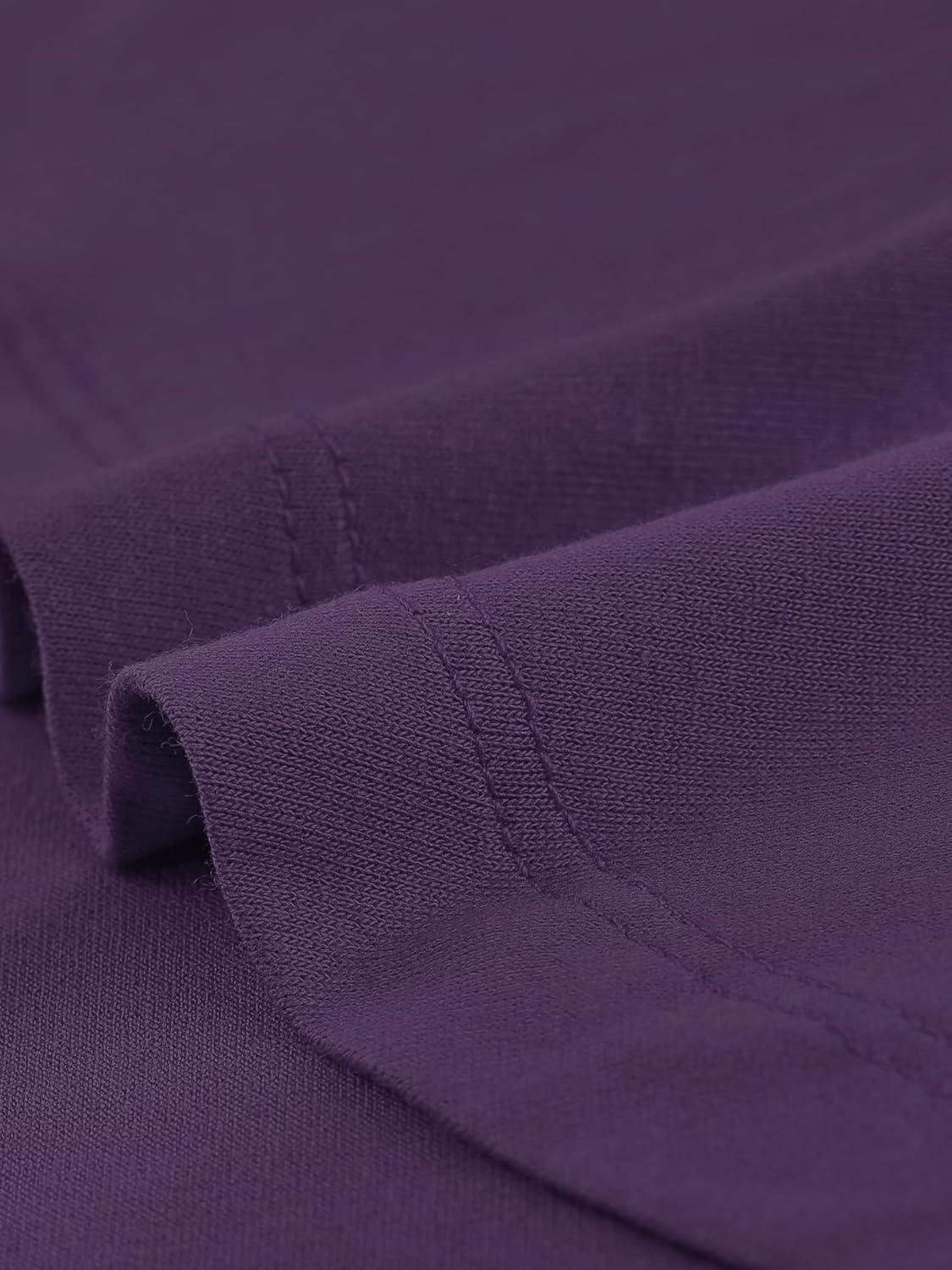 imageAllegra K Womens Tunic Tops Loose Fit Dressy High Low Round Neck 2025 Fall 34 Sleeve Long ShirtDark Purple
