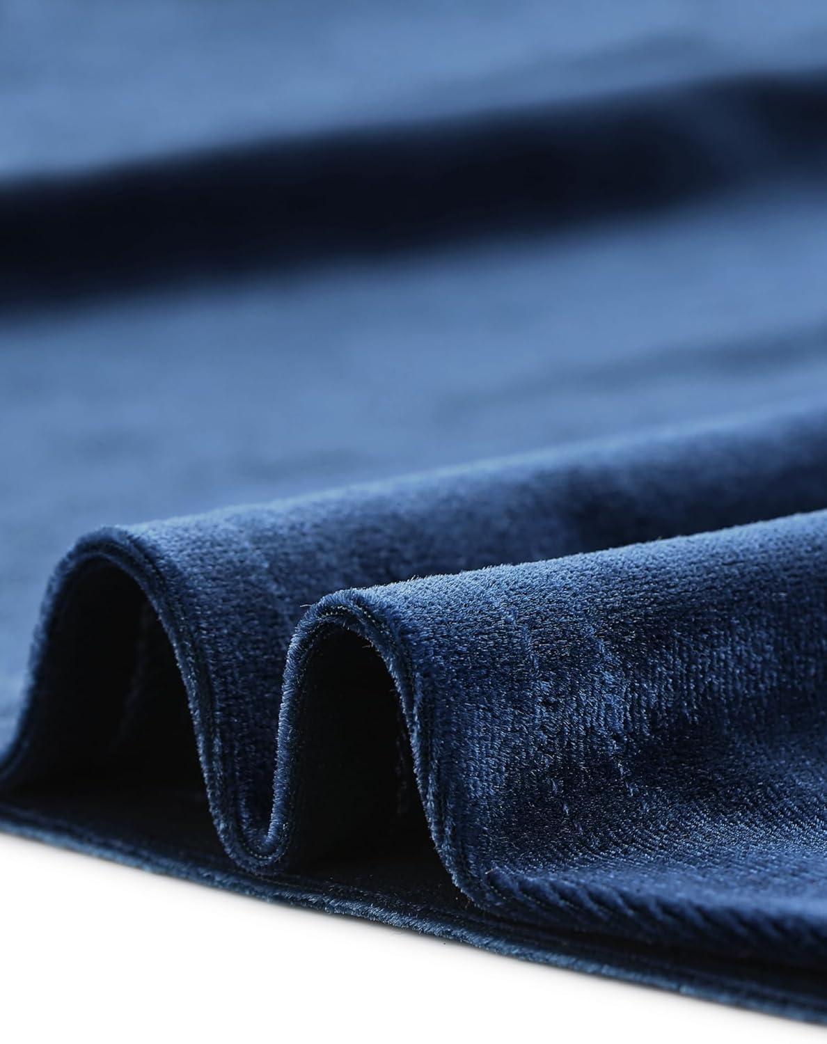 imageAllegra K Womens Turtleneck Velvet Top Long Sleeve Work Shirts Basic Velour BlouseDark Blue