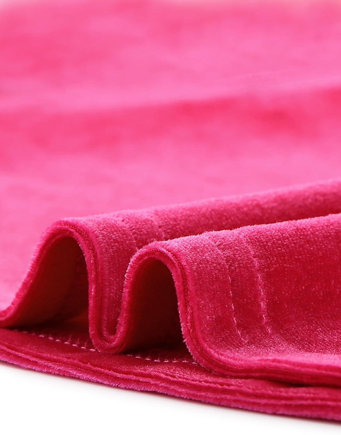 imageAllegra K Womens Turtleneck Velvet Top Long Sleeve Work Shirts Basic Velour BlouseHot Pink