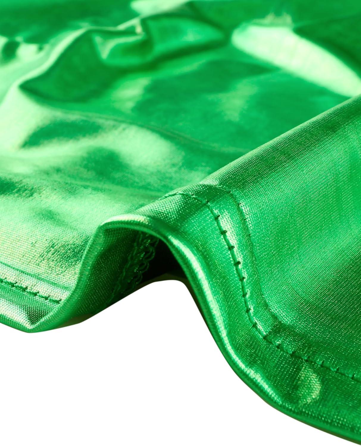 imageAllegra K Womens U Neck Sleeveless Halloween Party Clubwear Holographic Shiny Metallic Crop TopShamrock Green