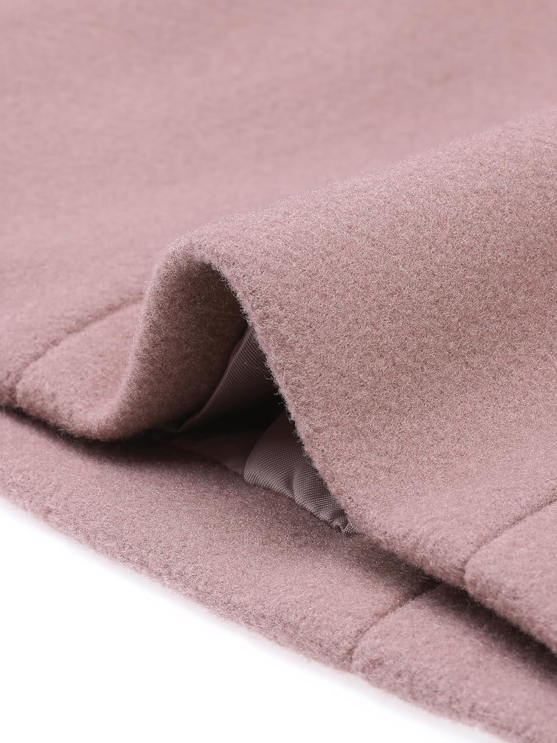 imageAllegra K Womens Winter Classic Outwear Overcoat with Pockets Single Breasted Pea CoatDusty Pink