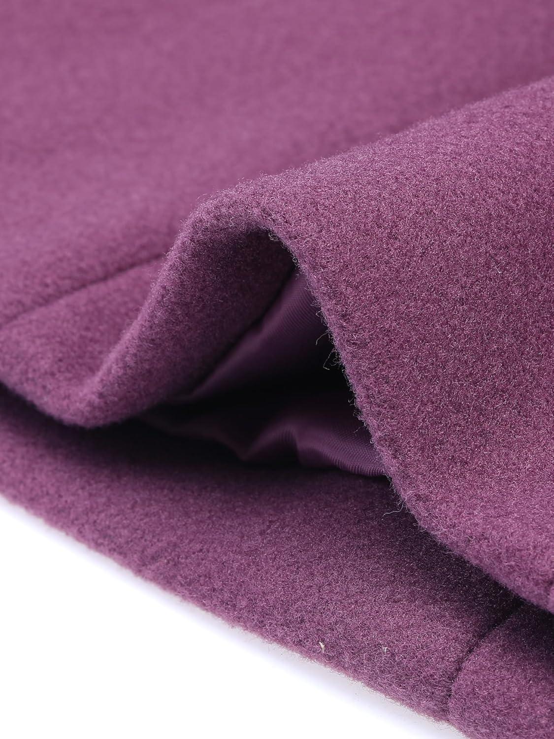 imageAllegra K Womens Winter Classic Outwear Overcoat with Pockets Single Breasted Pea CoatDusty Purple
