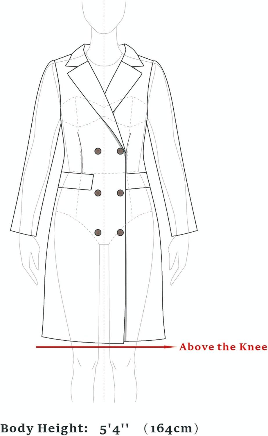 imageAllegra K Womens Winter Coat Elegant Notched Lapel Double Breasted Trench CoatGrey