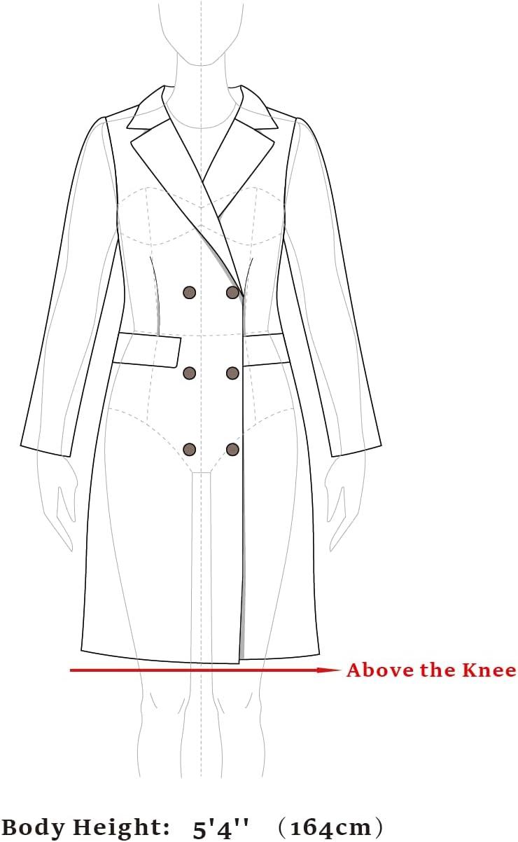 imageAllegra K Womens Winter Coat Elegant Notched Lapel Double Breasted Trench CoatReds