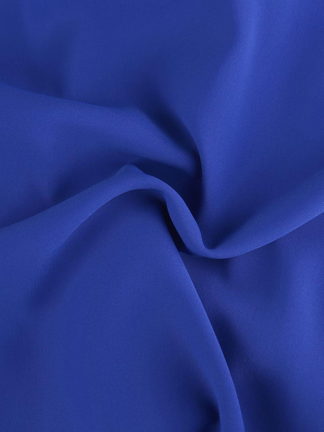 imageAllegra K Womens Work Blouse Tie Neck Long Sleeve Shirts Button Down Elegant Office Business Top 2025Royal Blue