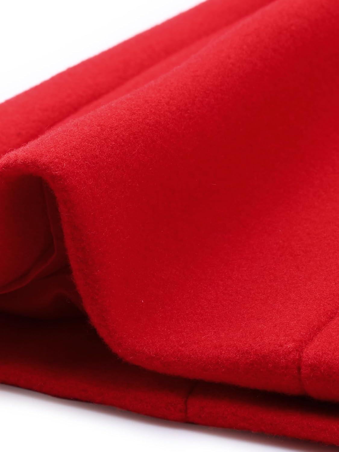 imageAllegra K Womens Work Office Winter Overcoat Single Breasted Point Collar Pea CoatBright Red