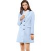 imageAllegra K Fall Coats for Womens 2025 Pea Coats Long Winter Trench CoatBlue