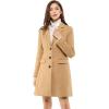imageAllegra K Fall Coats for Womens 2025 Pea Coats Long Winter Trench CoatBrowns