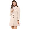 imageAllegra K Fall Coats for Womens 2025 Pea Coats Long Winter Trench CoatCream White
