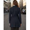 imageAllegra K Fall Coats for Womens 2025 Pea Coats Long Winter Trench CoatDark Blue