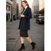 imageAllegra K Fall Coats for Womens 2025 Pea Coats Long Winter Trench CoatDark Blue