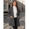 imageAllegra K Fall Coats for Womens 2025 Pea Coats Long Winter Trench CoatDark Grey