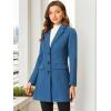 imageAllegra K Fall Coats for Womens 2025 Pea Coats Long Winter Trench CoatDusty Blue