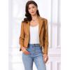 imageAllegra K Faux Leather Jacket for Womens Motorcycle Moto Biker Coat Casual Cropped PU Leather JacketsLight Brown