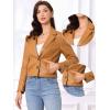 imageAllegra K Faux Leather Jacket for Womens Motorcycle Moto Biker Coat Casual Cropped PU Leather JacketsLight Brown